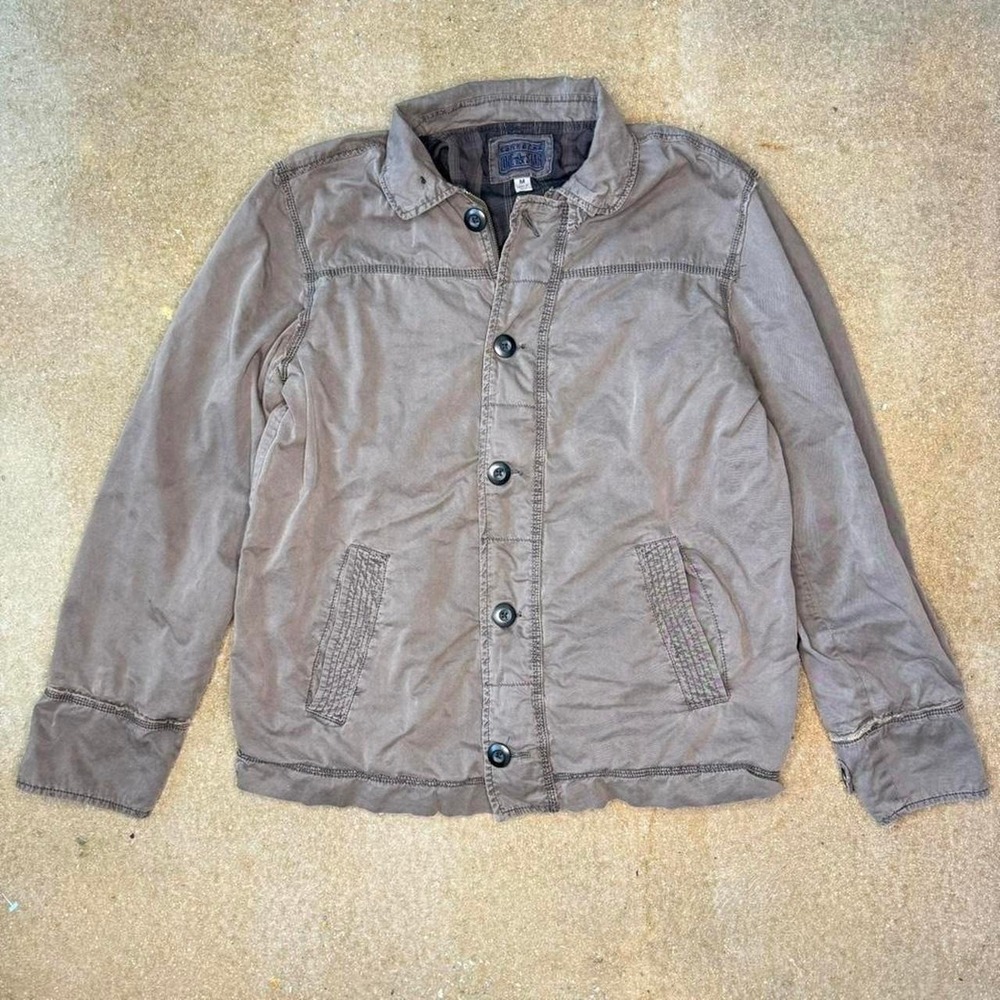 Converse One Star Mens Jacket Size M Brown Flannel Lined Cotton Chore Workwear